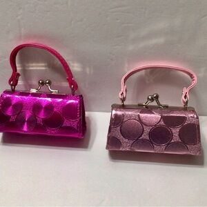Pale Pink and Hot Pink Mini Handbag Set